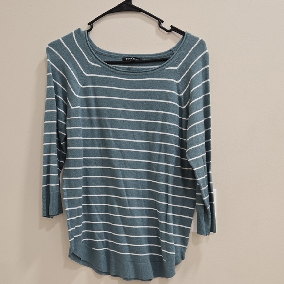 Pink Clover Teal and White Striped Top - Picture 5 of 11